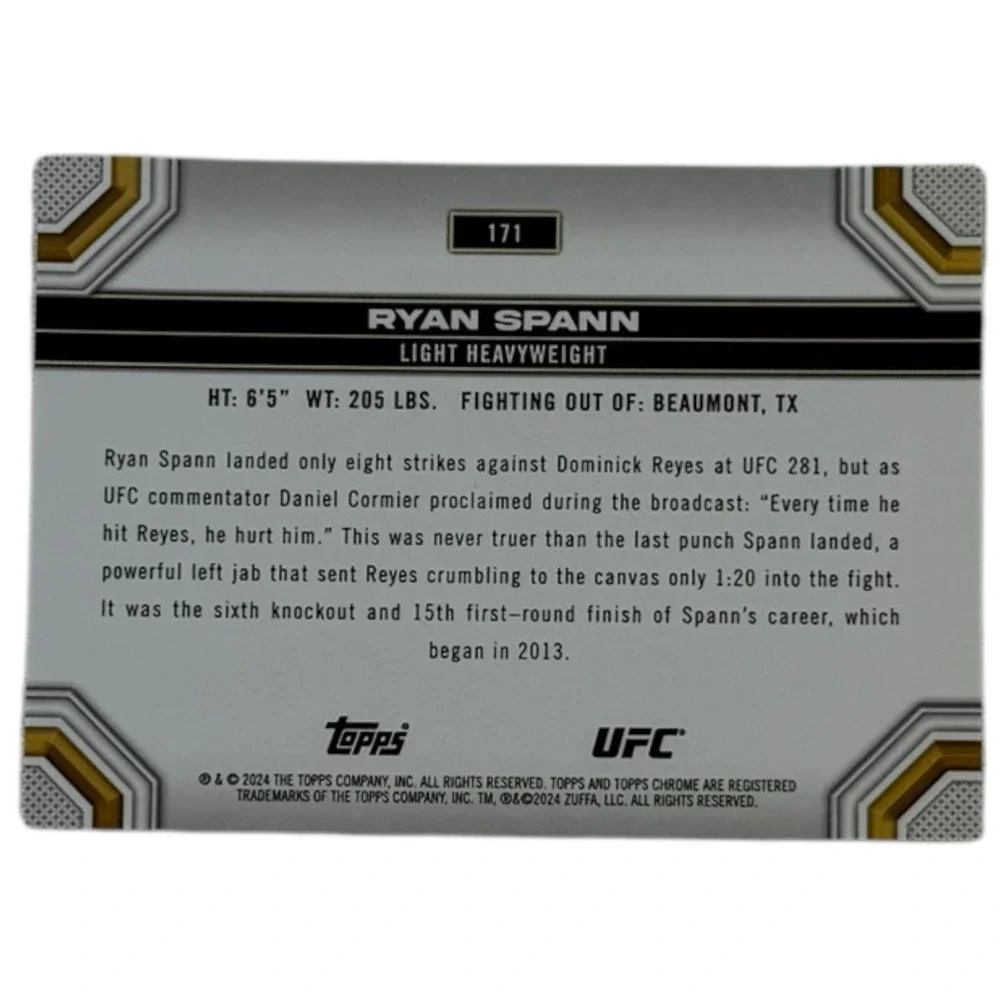 2024 Topps Chrome UFC‎ Ryan Spann #171 Sepia Refractor